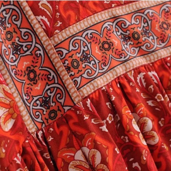 Jewel Tunic DRESS Copper Red Kimono Sleeve NEW - Picture 7 of 7